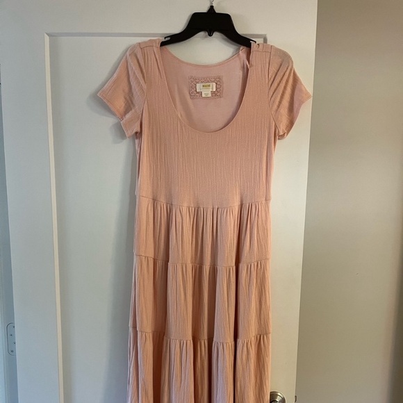 NWOT Anthropologie Maeve Gillian Pink Peach Tiered Maxi Dress Size Small 6 4 - Picture 3 of 3